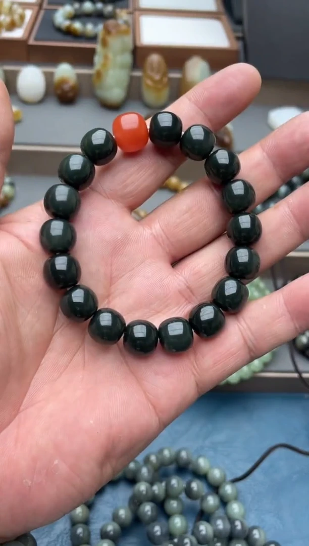 未镶嵌手串和田玉三****土老型卡12