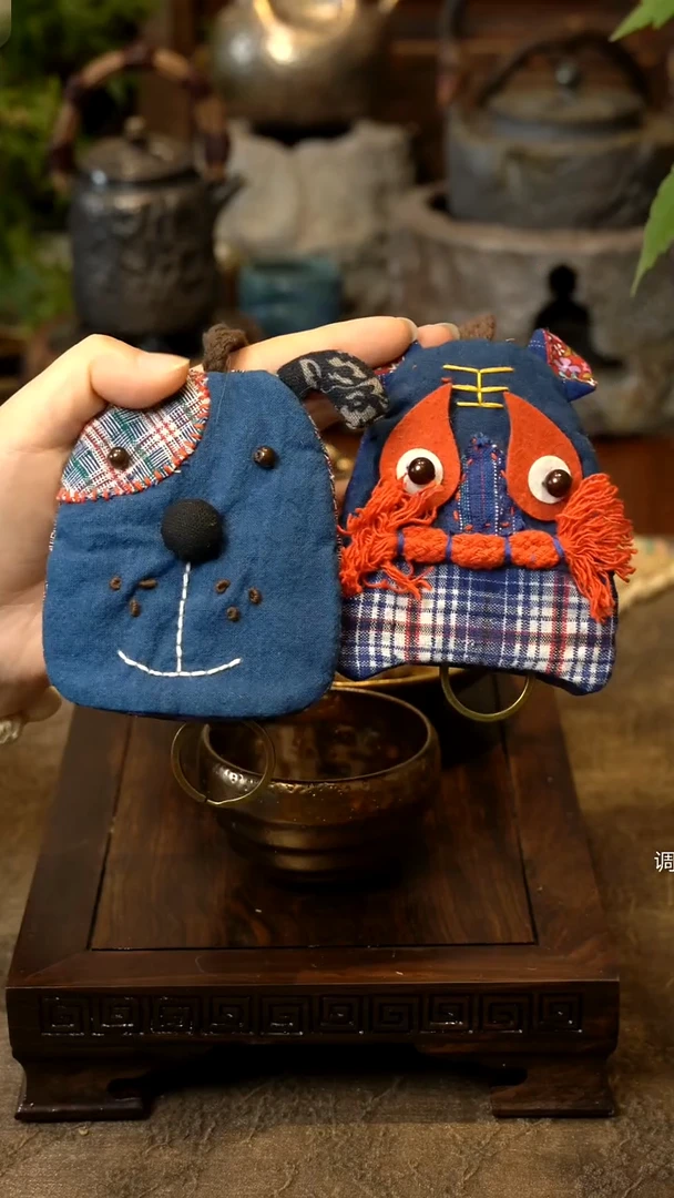 纯手工老布钥匙包