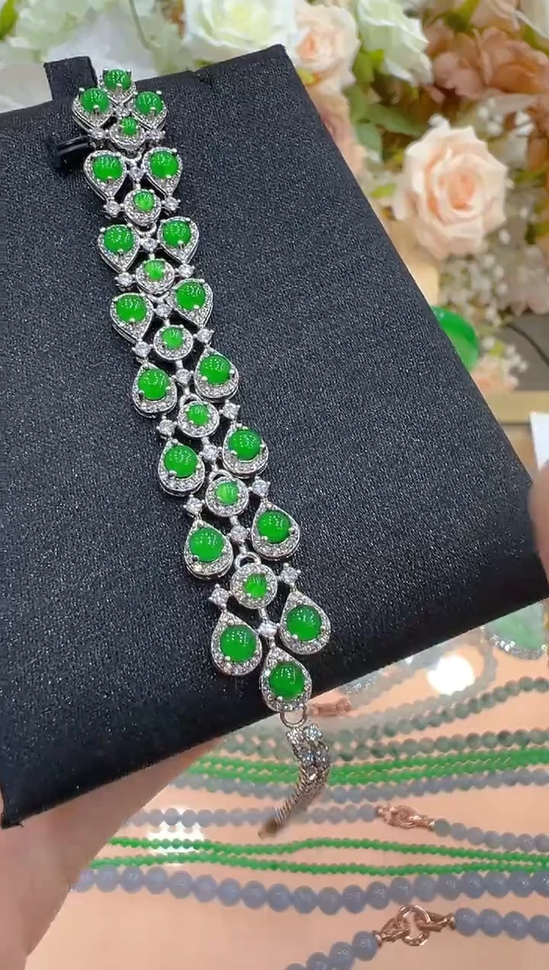 手链翡翠银S925镶嵌多样性团购发一件