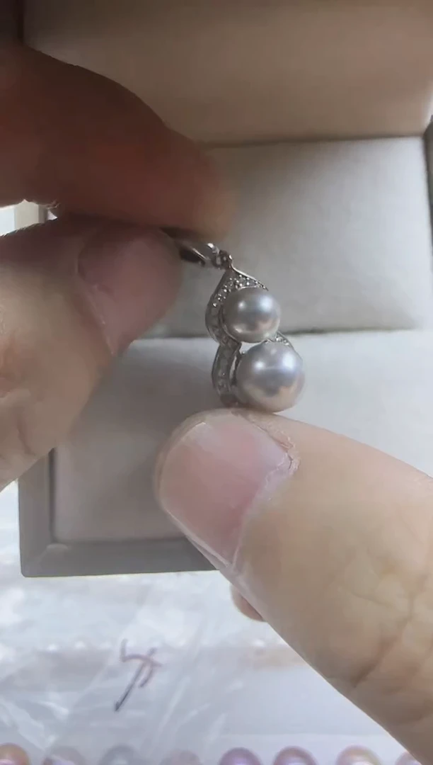 【闪购商品】海水珍珠吊坠(不含链)银S925镶嵌海水珍珠吊坠6-8mm