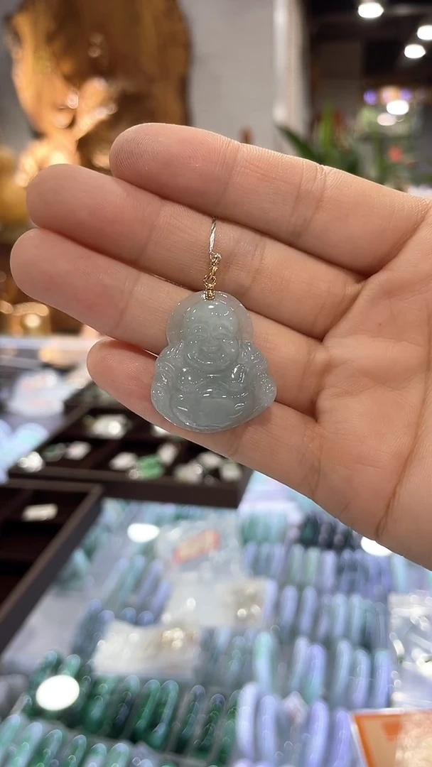 吊坠(不含链)18K金镶嵌翡翠96