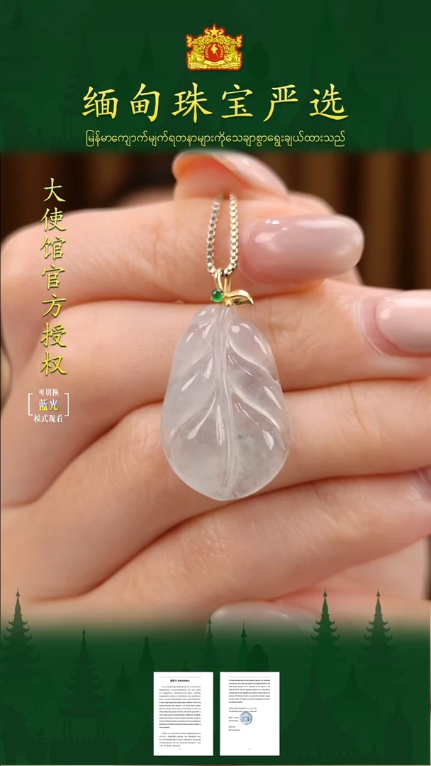 吊坠(不含链)18K金镶嵌翡翠 缅甸珠宝严选FLQ