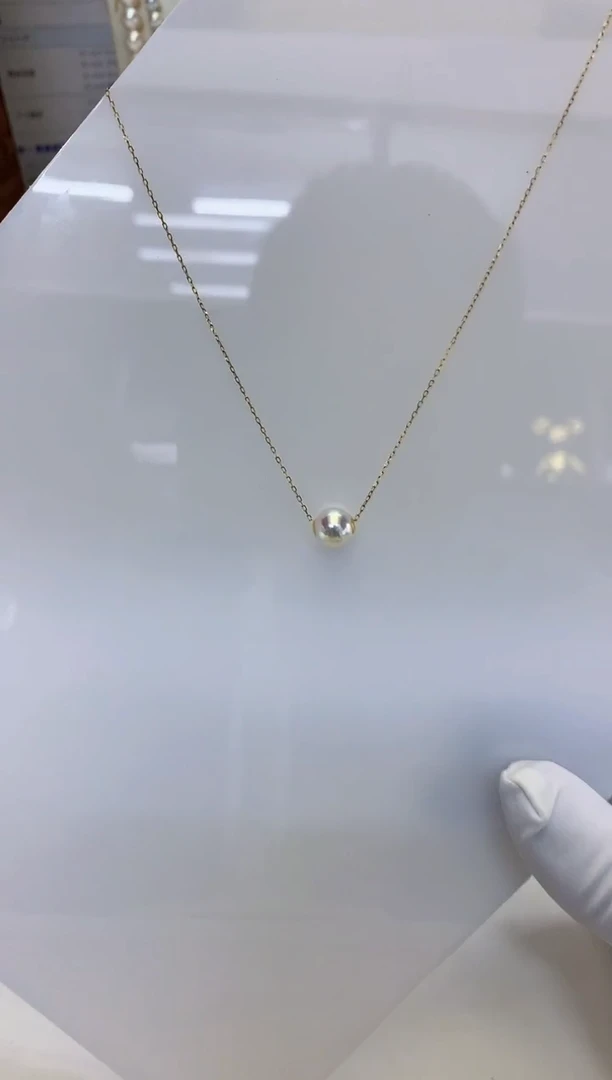 18K金镶嵌海水珍珠饰品7-8路路通不含金链