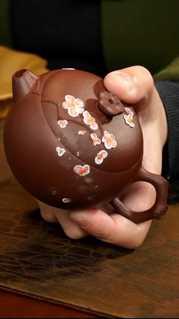 茶壶紫砂紫泥春不晚壶大瑕