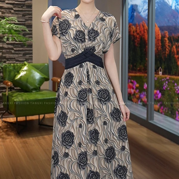 唐熹现货2025夏季新款【ZM24-X570】法式小众时尚碎花收腰连衣裙子