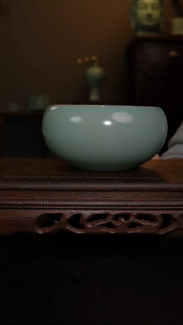 摆件原产地原矿仿古釉手工钵盂洗