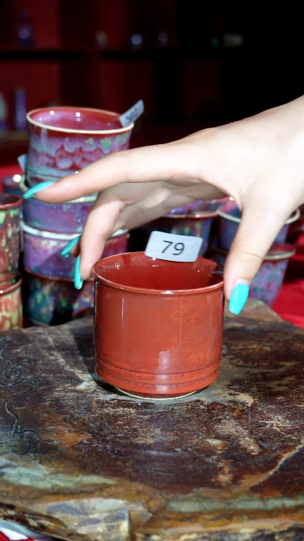 摆件 精品窑变钧瓷茶器