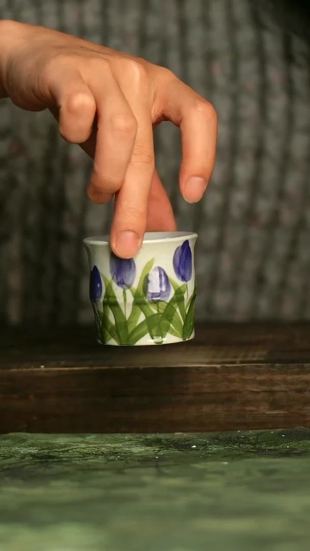 陶瓷青诗集手工手绘瓷器