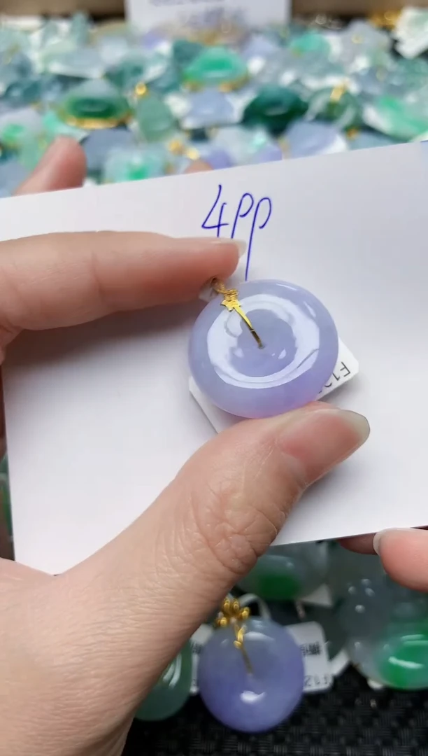 翡翠18K金镶嵌颈饰天然缅甸A货翡翠百元以上9元证书费自理