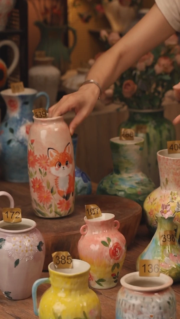 陶瓷539景德镇设计师手作花器摆件侘寂风