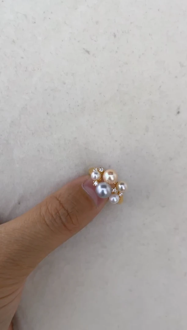 海水珍珠戒指银S925镶嵌戒指