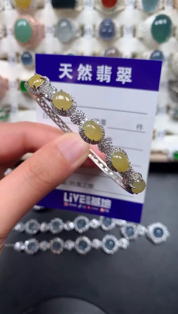 银S925镶嵌手镯翡翠212