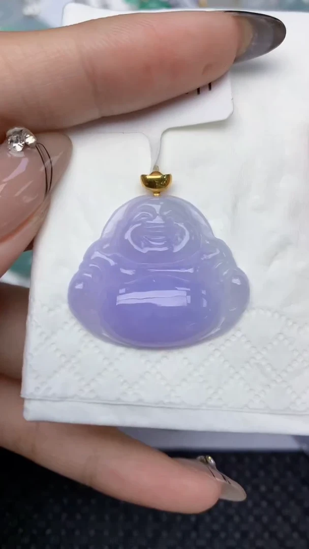 颈饰18K金镶嵌翡翠天然缅甸翡翠a货百元以上9元证书费自理