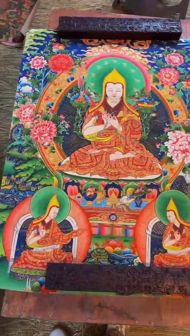 装裱画精品手绘唐卡链接--A107宗喀巴