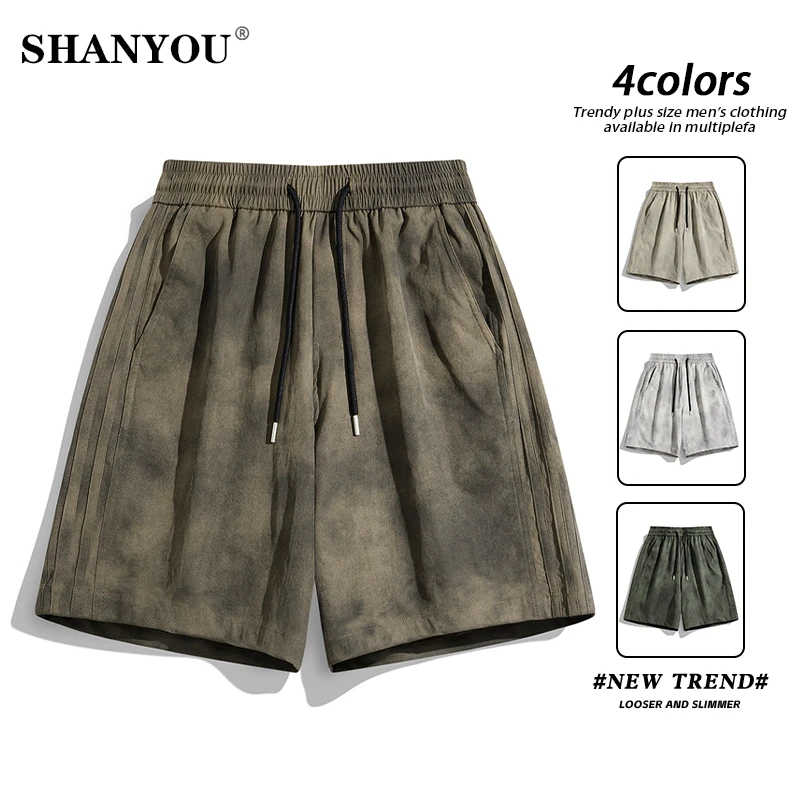 夏季薄款扎染简约美式运动短裤男生潮牌宽松阔腿休闲百搭五分短裤