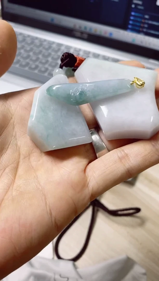 翡翠未镶嵌颈饰26天然缅甸翡翠A货分3单