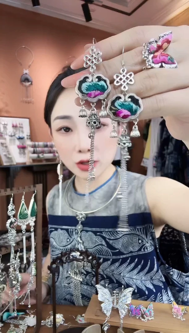 刺绣纯手工民族风耳环