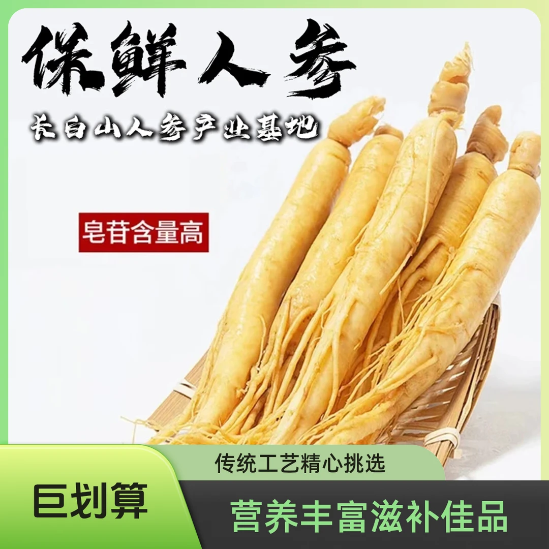 长白山精选单只湿人参滋补泡酒煲汤（以收到实物为准）YY