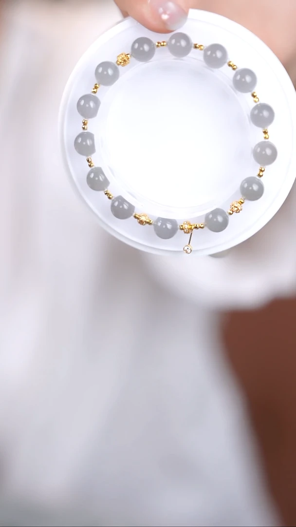 和田玉18K金镶嵌手链@@@@