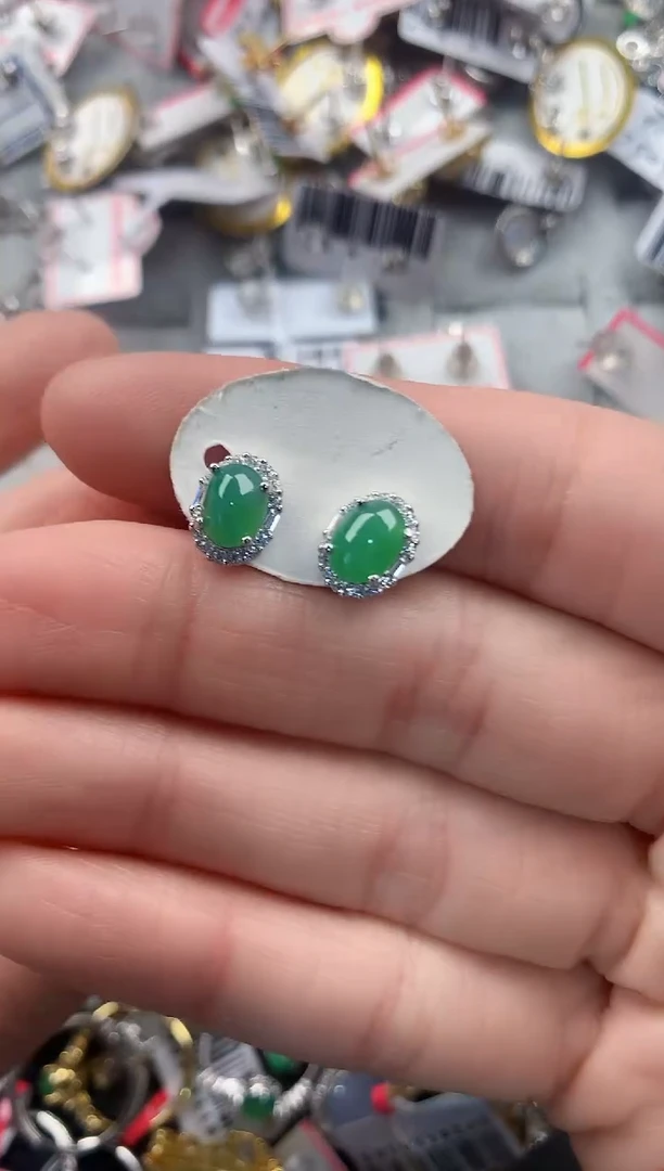 银S925镶嵌戒指翡翠333   6