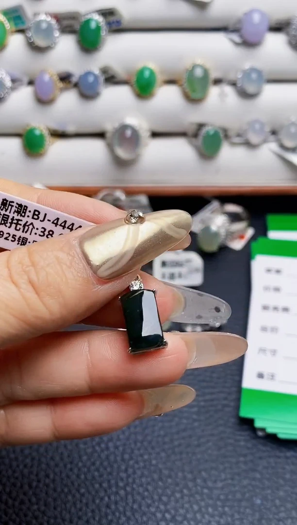 银S925镶嵌戒指翡翠8250