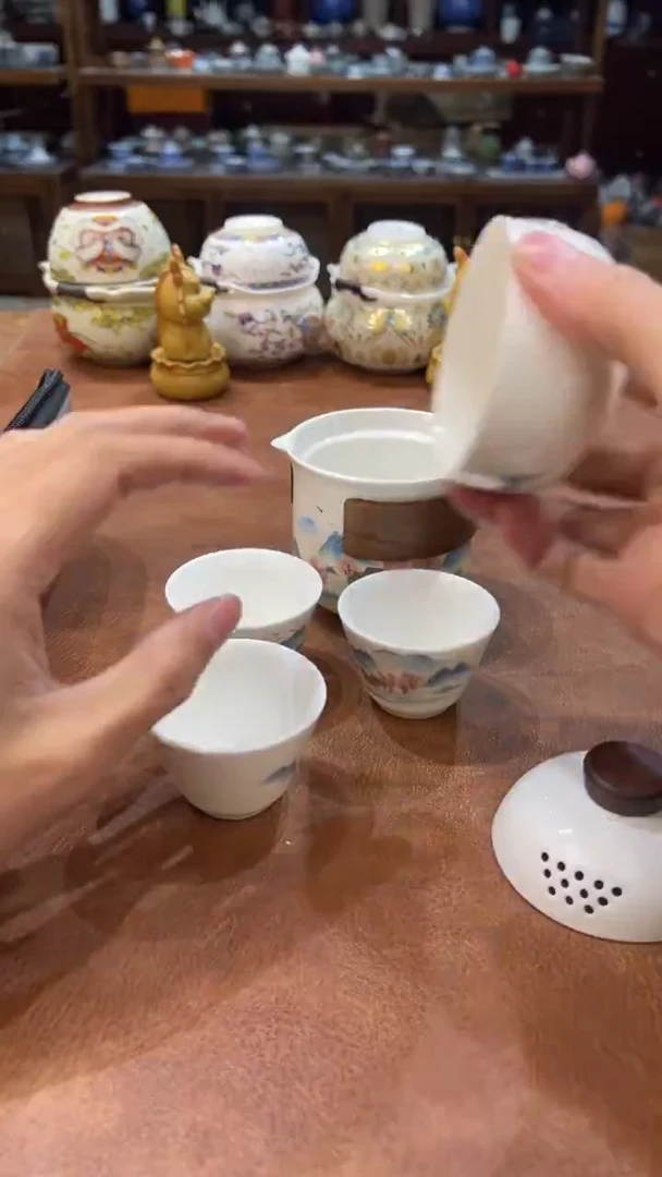 真的很便宜会开片的旅行茶具