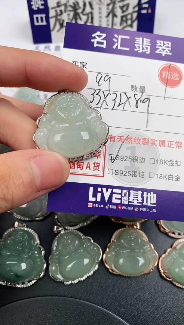 翡翠银S925镶嵌颈饰·