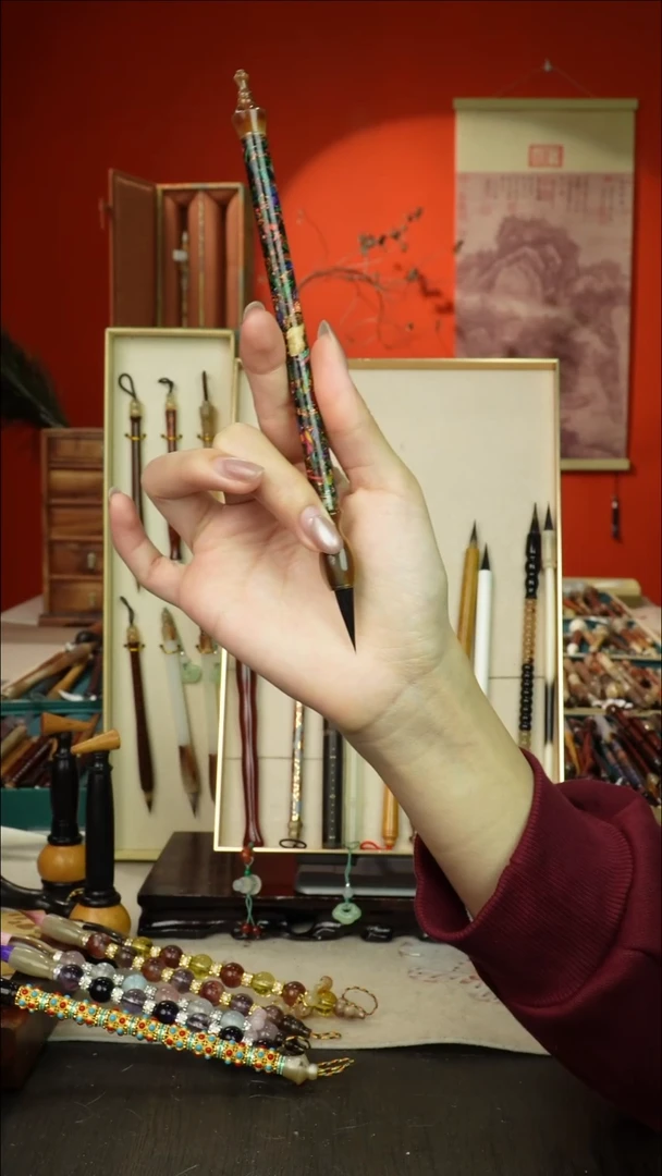 104号闪孤品高货毛笔链接 清水试笔 蘸墨不退