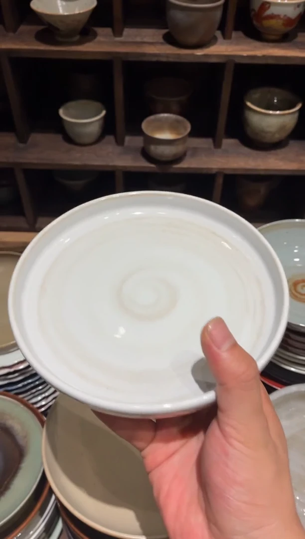 瓷片z****子291 白麻点立边盘1个