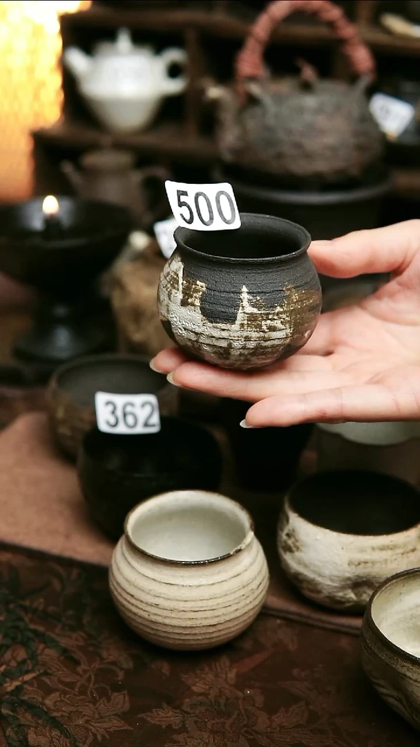 紫砂全手工侘寂风粉引主人杯