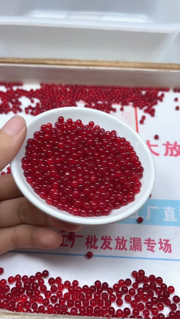 手饰玛瑙未镶嵌B555 鸽血红4mm50颗15元