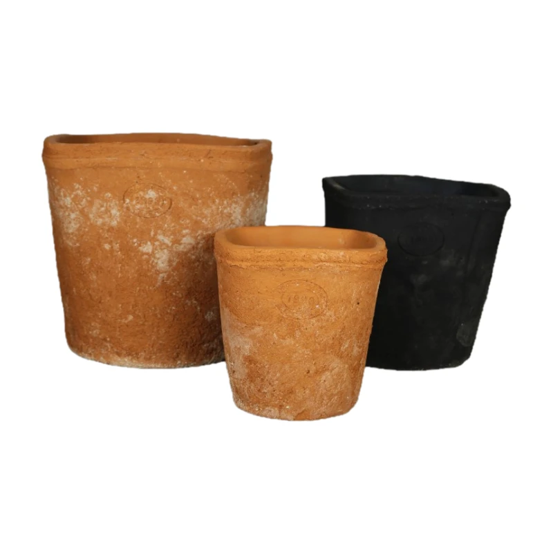 方口瓦盆粗陶盆红陶泥瓦罐复古花盆青盆吸水透气方型盆户外室内