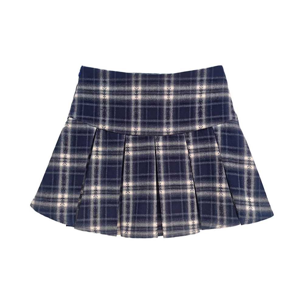 格纹百褶半身裙裙子学院风高腰百褶裙春夏秋季时尚百搭洋气格子