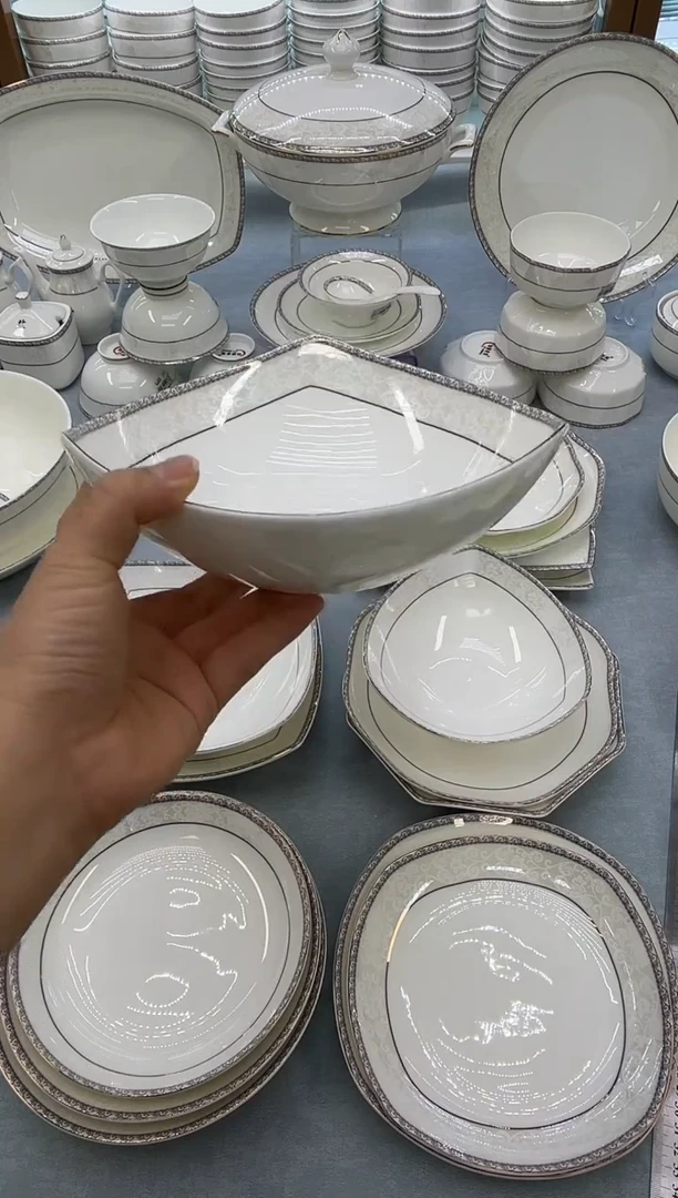 骨瓷玲珑8三角2个