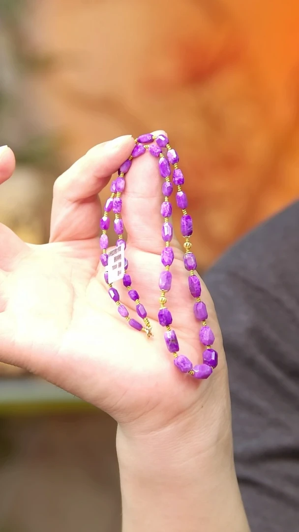 苏纪石（舒俱来）18K金镶嵌项链131号全紫项链