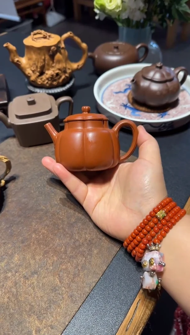 茶壶紫砂赤*繁花 朱泥