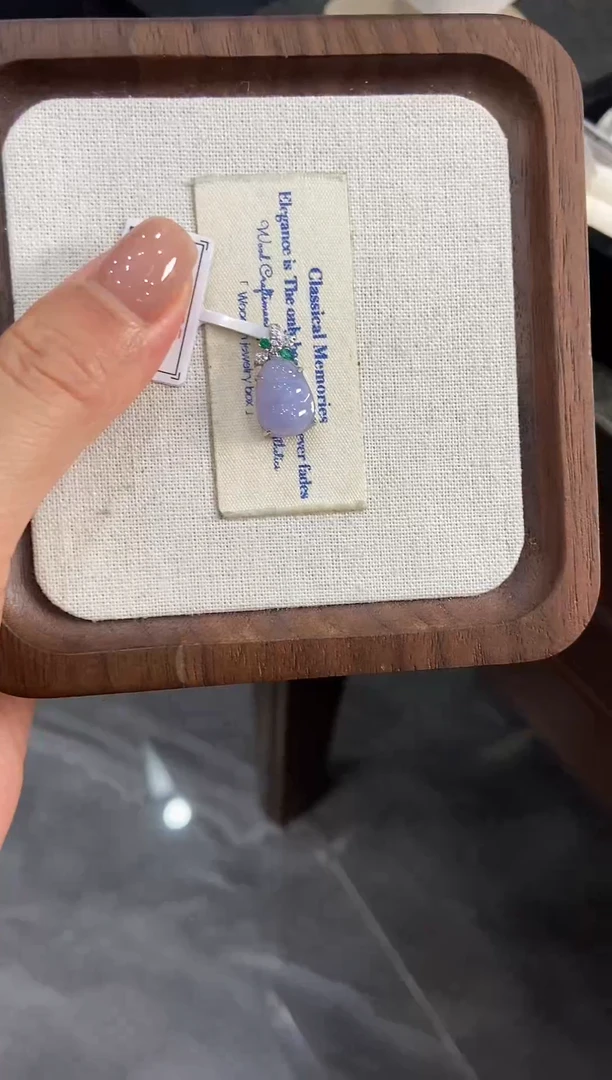 银S925镶嵌挂件翡翠吊坠