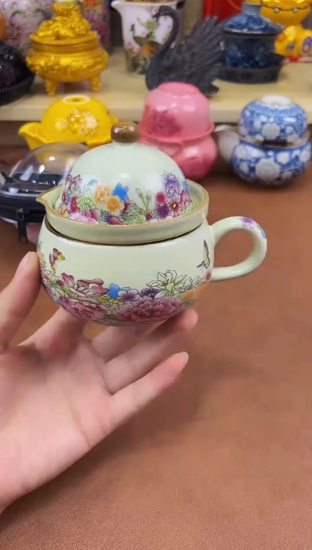 陶瓷茶具摆件旅行套组