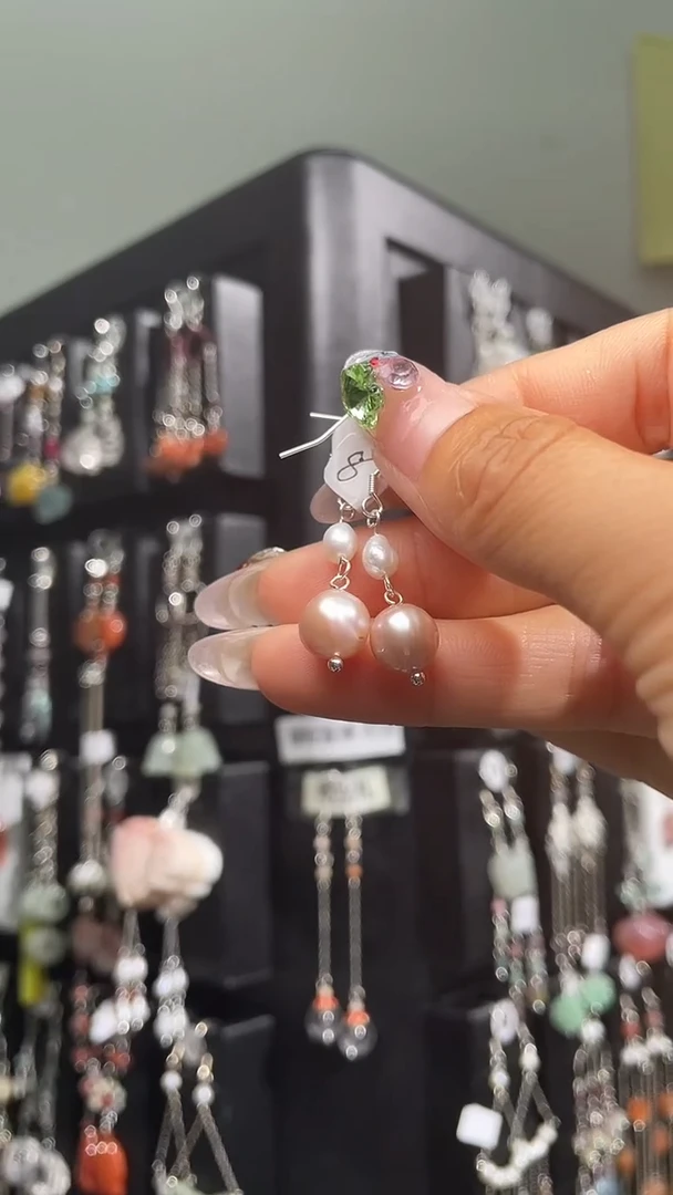 紫晶耳饰银S925镶嵌?****?桃桃逃不掉啦