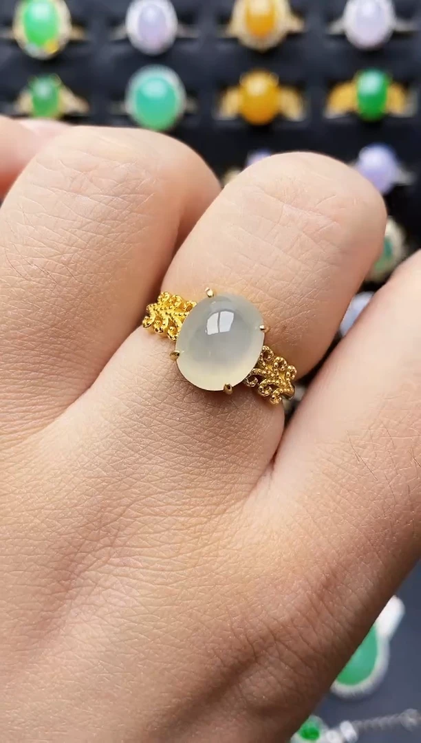 银S925镶嵌戒指翡翠1013