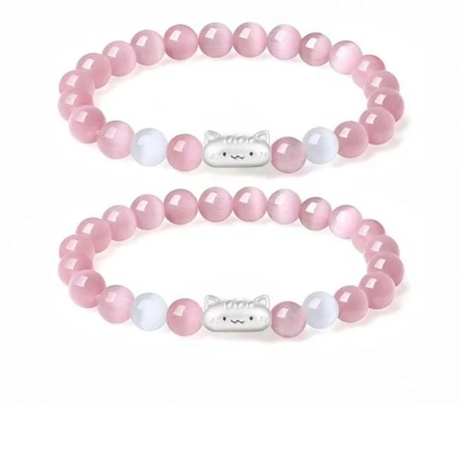 足银手链 足银999法棍猫手链纯手工编织可爱高级感少女心时尚百搭