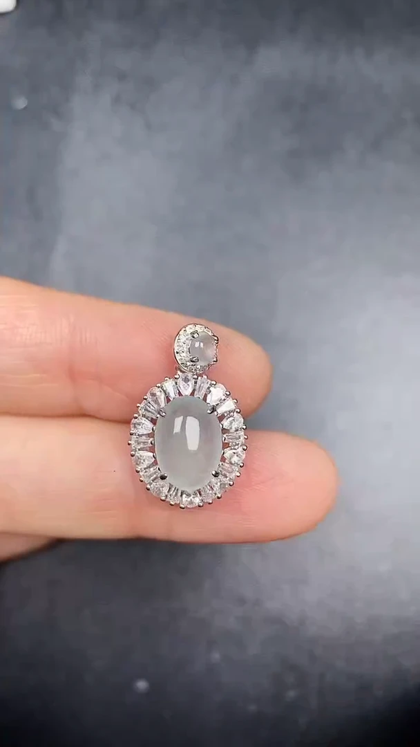 银S925镶嵌戒指翡翠3380