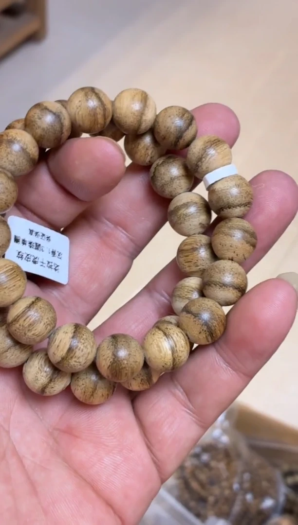 沉香手串 达拉干圆珠单圈虎皮纹1.3多样性发其一