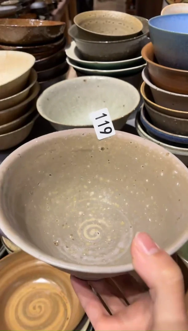 瓷片元****。119微瑕粗陶浅黄面碗1个