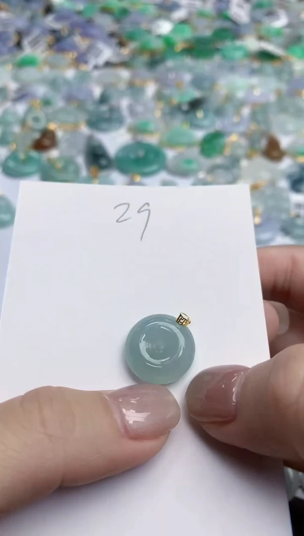 【闪购商品】翡翠颈饰18K金镶嵌天然缅甸翡翠A货