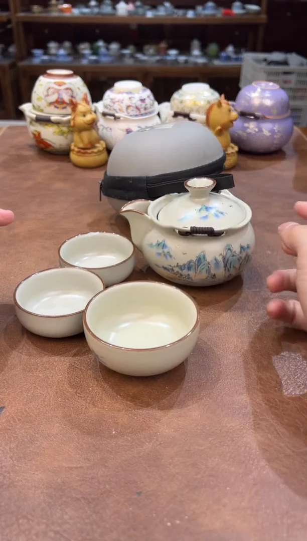 真的很便宜会开片的旅行茶具