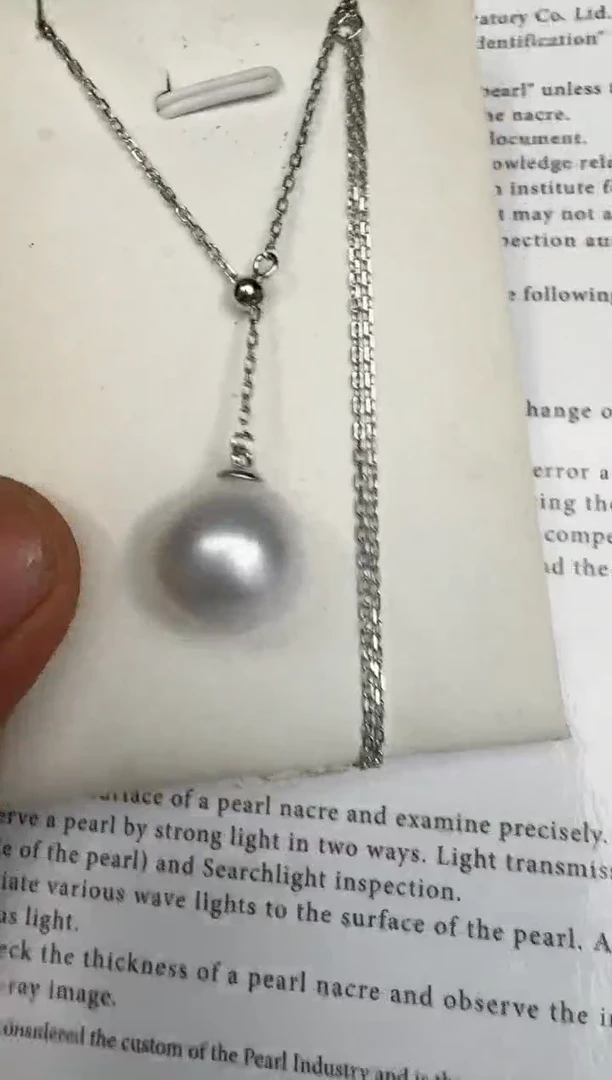 颈饰银S925镶嵌海水珍珠项链