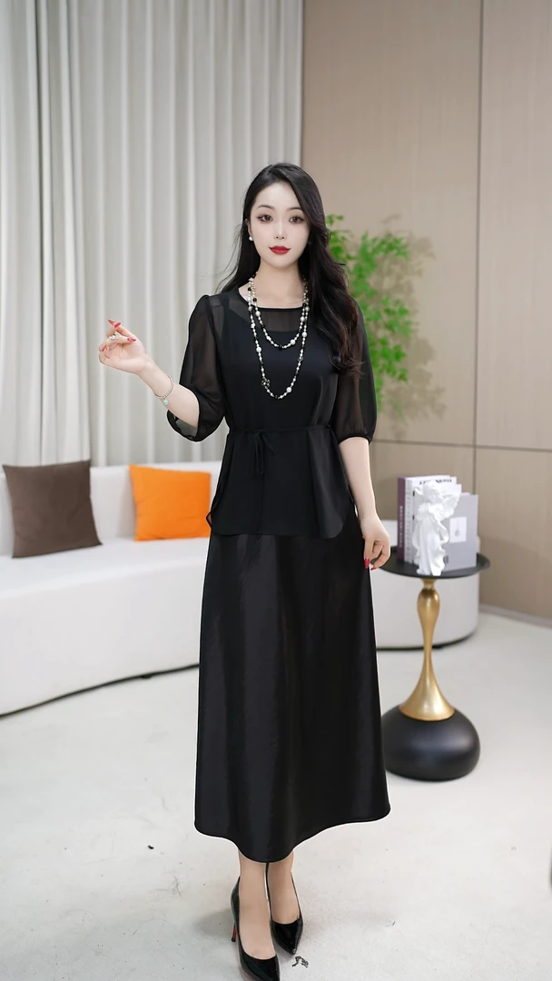 两件套连衣裙洋气衣服女DY007后2025新款爆款洋气