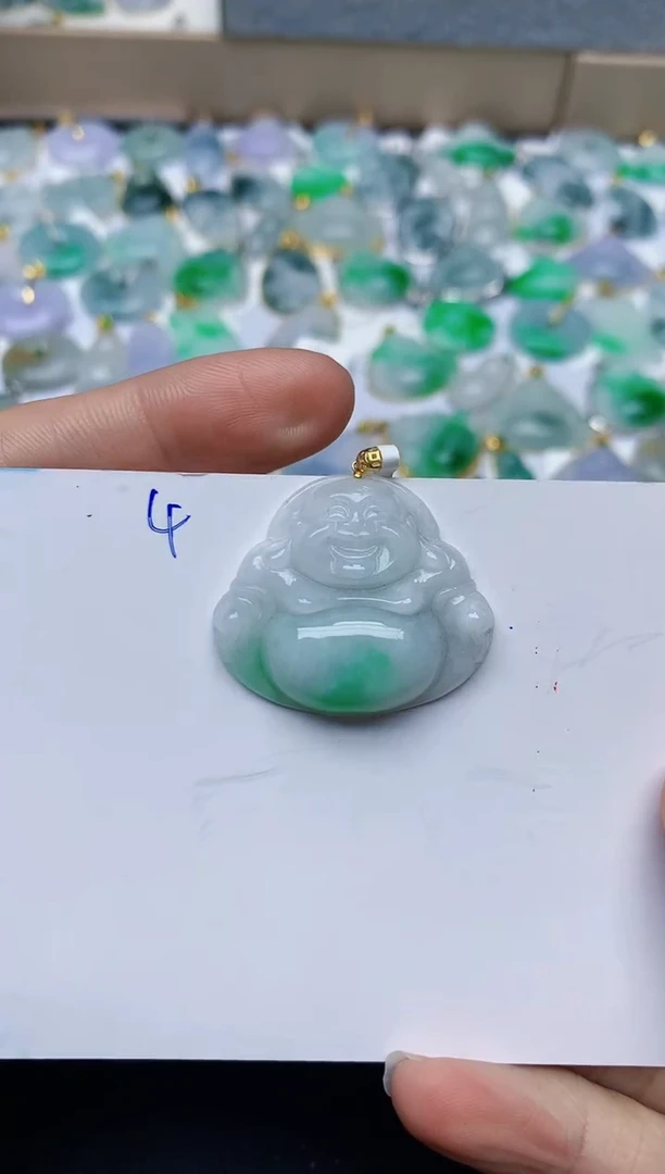 【闪购商品】翡翠颈饰18K金镶嵌天然翡翠A货