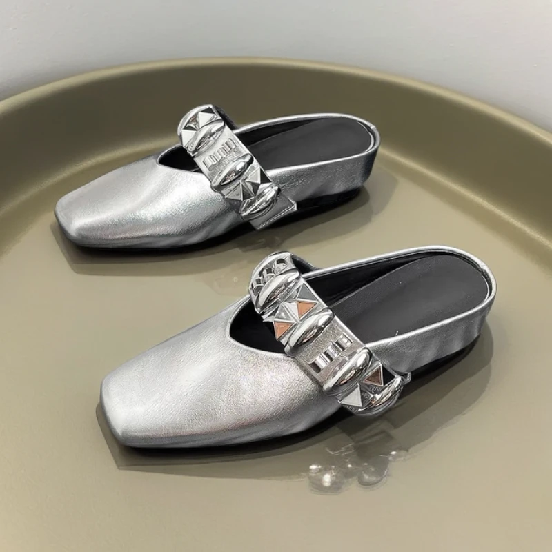 欧货包头半拖夏季新款方头懒人法式穆勒凉拖鞋588-2